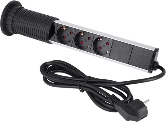 Bachmann Twist stopcontact met USB lader mat zwart » Contactdozen