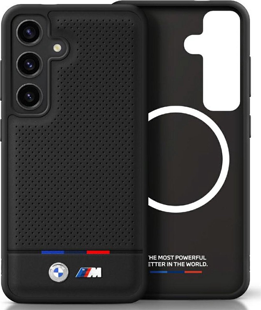 BMW Backcase hoesje geschikt voor Samsung Galaxy S25 - Effen Zwart - Leer