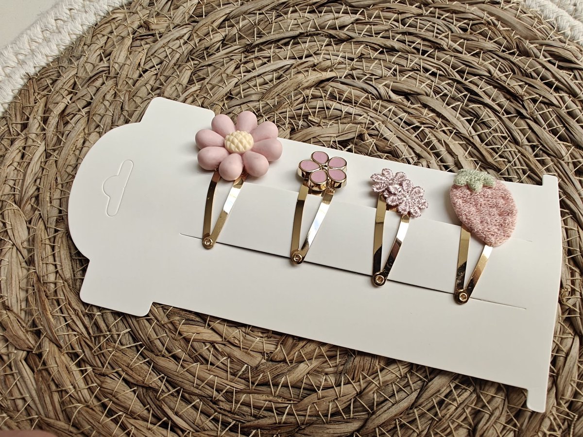 Klikklak haarspeldjes Jolie - Klikklak 4cm - kinderknipjes - Babyhaarclipjes - Kinderhaaraccessoires - Haarspeldjes kinderen - Haaraccessoires meisjes - Haarspeldjes baby - Kinder haarspeldjes - Kinder haarclips - Haarspeldjes meisje