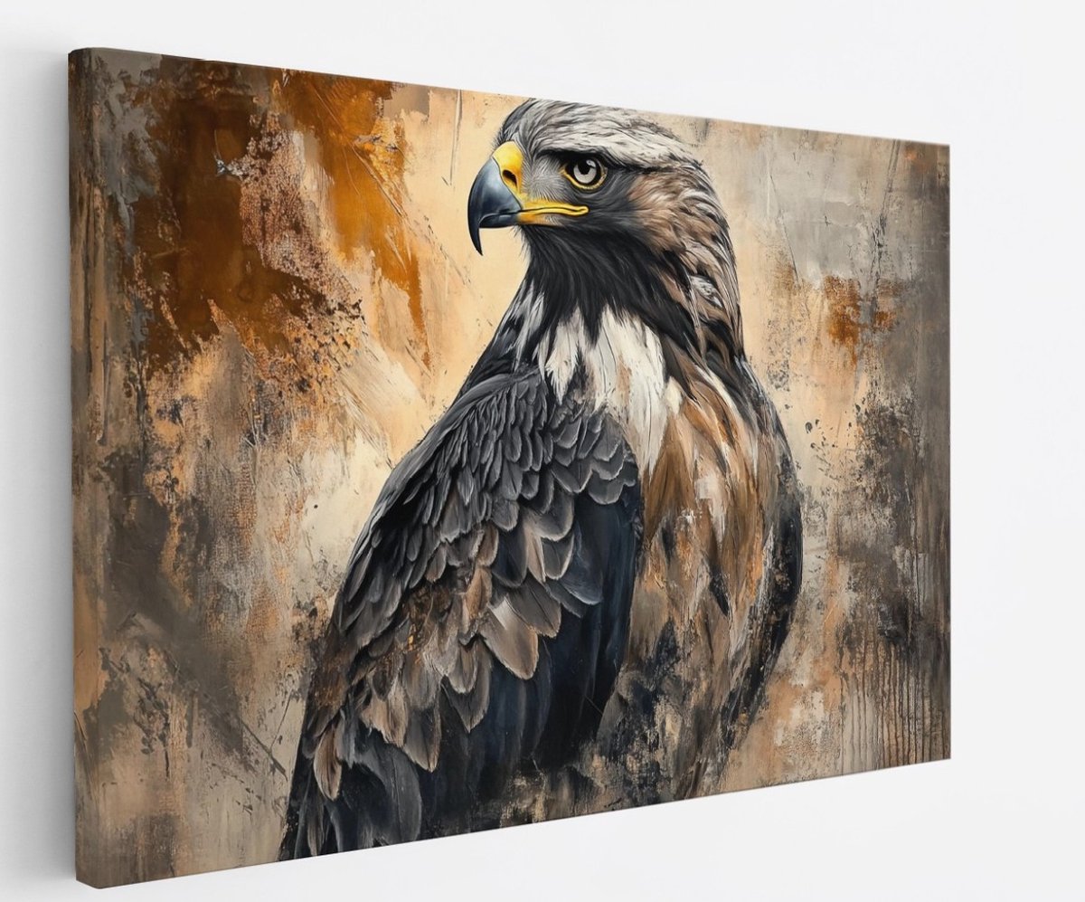 Saammp Canvas Schilderij - Arend - Abstract - Dieren - Bloemen - 45x30 - Foto op canvas - Wanddecoratie - muurdecoratie Woonkamer - Slaapkamer decoratie - Canvas Print Multicolor
