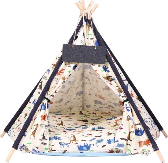 Tipi Tent - Voor Hond of Kat - Luxe Kattentent - Creme - Mand voor Huisdieren