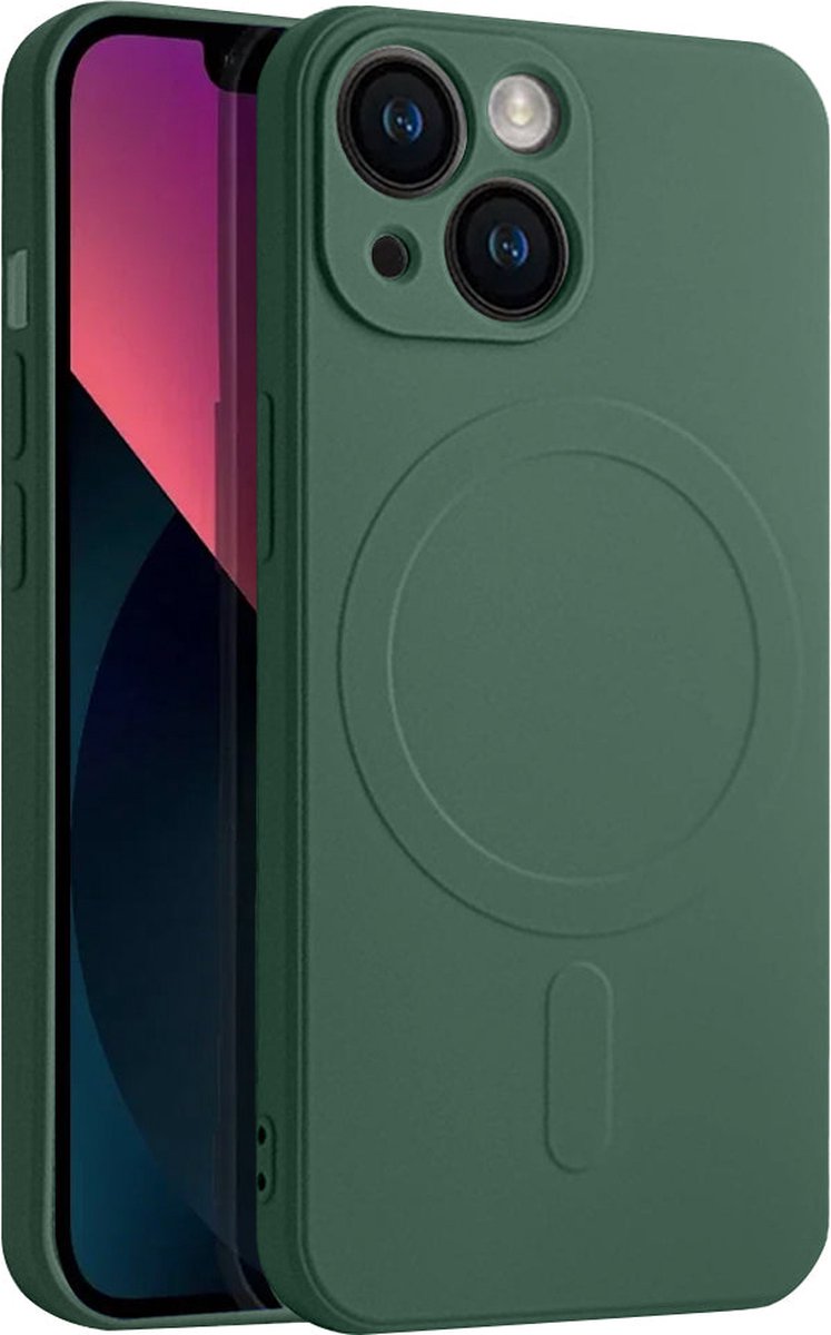Casify Siliconen Hoesje geschikt voor MagSafe iPhone 13 Mini Hoesje - Legergroen
