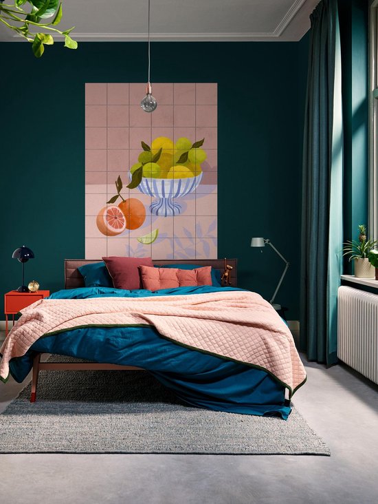 IXXI Bittersweet, Good Blauw - 80 x 100 cm - Support de suspension gratuit - Grande décoration murale et posters - Illustrations, Coloré, Ludique, Art numérique