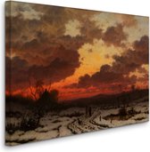 Ludwig Munthe - Paysage enneigé au coucher du soleil (19e siècle) - Paysage enneigé au coucher du soleil (19e siècle) - 2:3