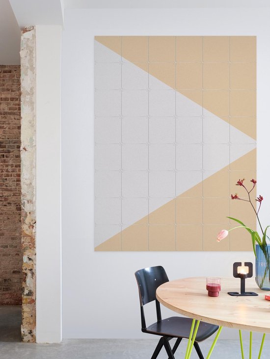 IXXI Color blocking - Gris Beige, Allon Dery - 80 x 100 cm - Support d'accrochage gratuit - Grande Décoration murale et posters - Graphisme, Abstrait,