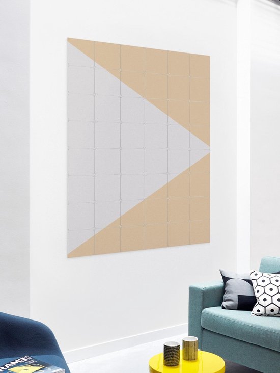 IXXI Color blocking - Gris Beige, Allon Dery - 80 x 100 cm - Support d'accrochage gratuit - Grande Décoration murale et posters - Graphisme, Abstrait,