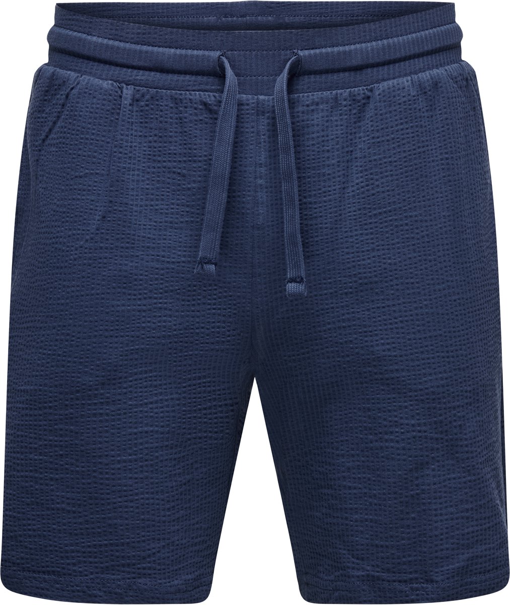 Only & Sons Broek Onskian Life Reg Seersucker Shorts 22029752 Naval Academy Mannen Maat - XS