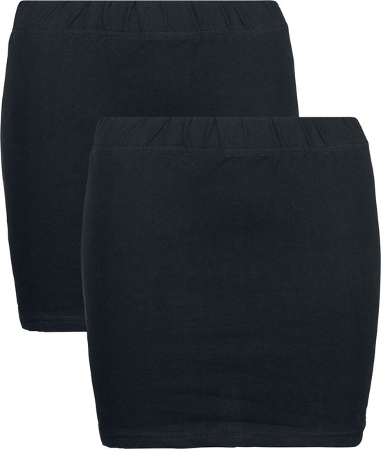 R.E.D. Rock-Engineered Design zwarte basic minirok in een dubbele verpakking - Dames - XXL