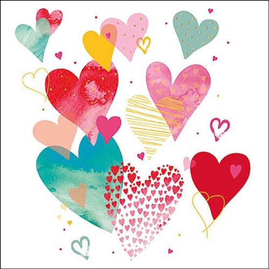 Serviettes en papier White Ambiente With Love