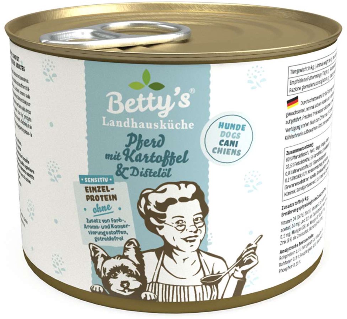 Betty´s Landhausküche Betty's Landhausküche Dog - Blik 6x200g - Paard en aardappel