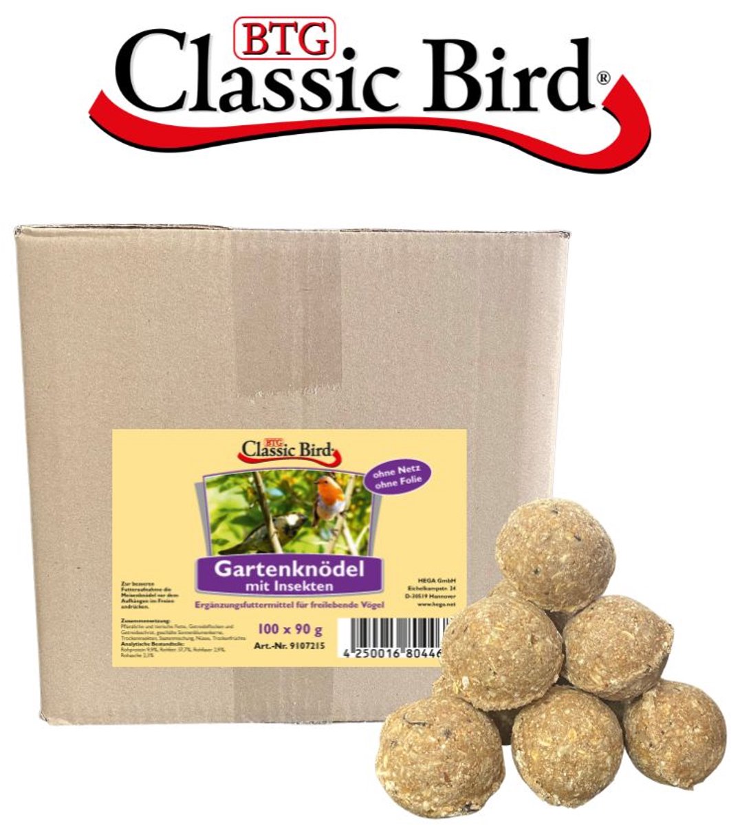 Classic Vogeltuin knoedels met insecten zonder net & zonder folie - 100 stuks
