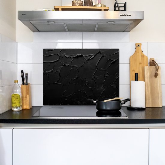 KitchenYeah® Protection plaque induction 70x55 cm - Noir - Peinture - Protege plaque de cuisson - Couvre plaque induction - Protecteur d'induction - Cuisine