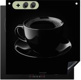 KitchenYeah® Protection plaque induction 60x55 cm - Noir - Café - Tasse - Protege plaque de cuisson - Couvre plaque induction - Protecteur d'induction - Cuisine