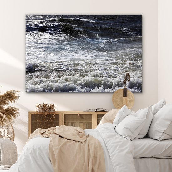 Tableau aluminium 150x100 cm - Décoration murale métal - Mer du Nord - Water - Vagues - Décoration murale métal salon - Décoration industrielle - Photo sur dibond - Accessoires industriels chambre