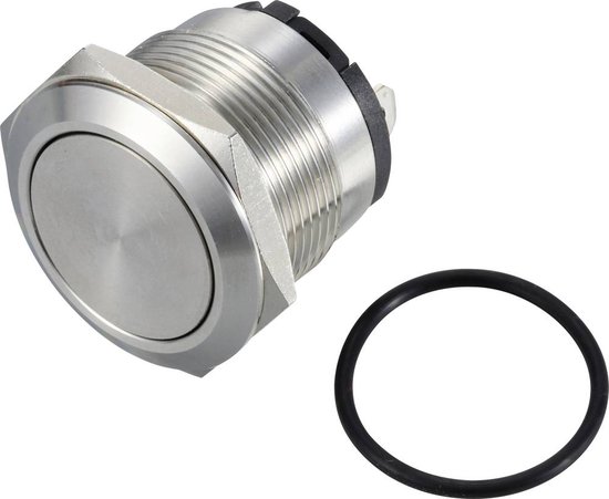 Tijdelijke drukknop 19 mm 12 V 5 A AC/DC 220 V platte kop IP65 waterdicht 3 schroefklemmen belknop normaal gesloten belknop roestvrij staal voor auto-ontstekingssystemen en bel