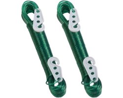 Lifetime Clean Waslijn - 2x - 20 meter - PVC - groen - drooglijn / waslijndraad - wasgoed ophangen - met 2 haakjes