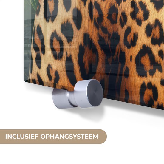 MuchoWow® Peinture sur verre 90x120 cm - Peinture sur verre acrylique - Femme - Imprimé Panthère - Jungle - Nature - Luxe - Photo sur verre - Décoration murale salon - Décoration murale chambre - Peintures