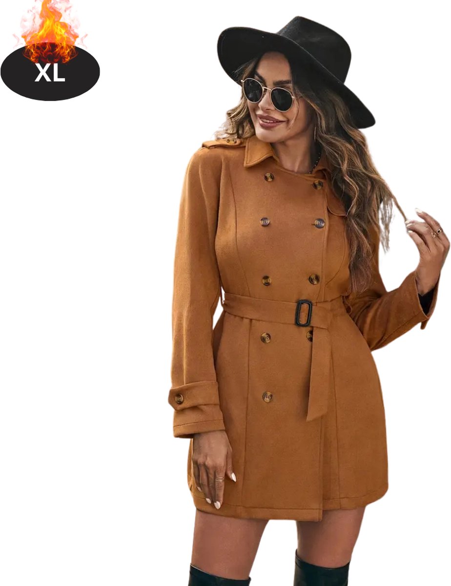 Bovista Mantel Dames Tussenmantel Jas Mantelpakje Trenchcoat Overjas Overcoat Winter Kastanjebruin