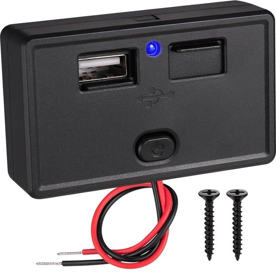 12V USB Autolader 2 Poorten Inbouw - 5V/3.1A - PUSB1-B - USB Stopcontact Auto, Boot en 12V USB Autolader 2 Poorten Inbouw - 5V/3.1A - PUSB1-B - USB Stopcontact Auto, Boot en