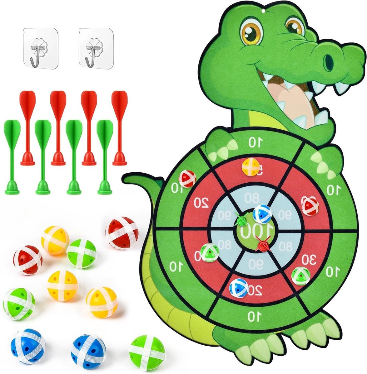 Jeu De Fléchettes Pour Enfants, 72CM Double Face Pliable Dinosaures Jeu