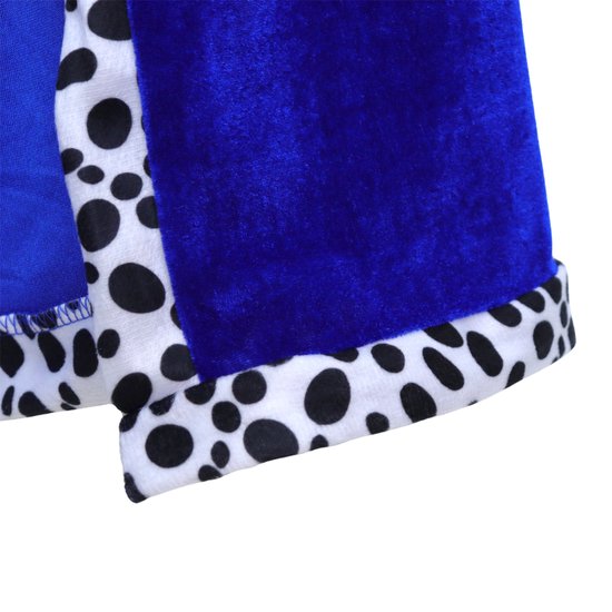 Cape/manteau Joya Kids King avec Kroon et bâton pour adultes | Costumes de carnaval | Cape d'habillage du Prins | Le Moyen-Âge | Majesté | Bleu | Unisexe | Taille unique