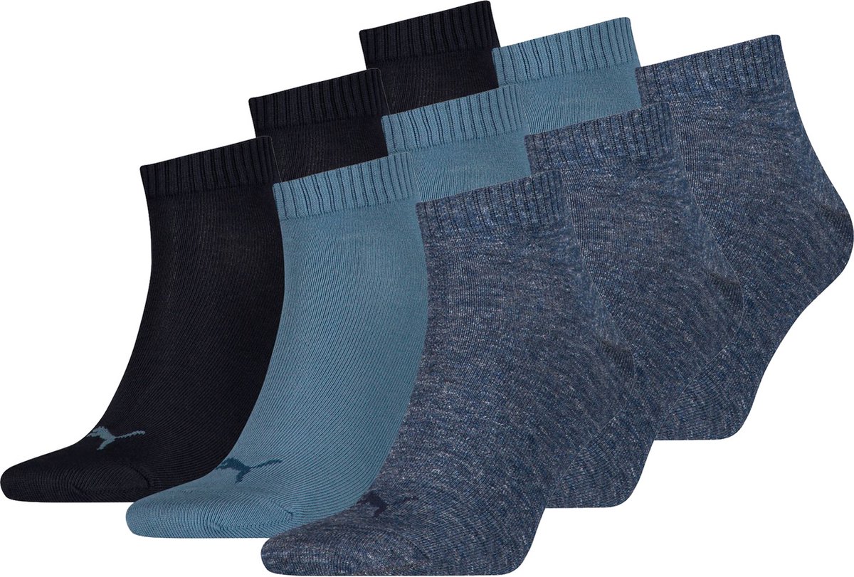 SOKKEN 9 paar Puma unisex kwartsokken sneakers 49 voor dames- en herensokken Blauw