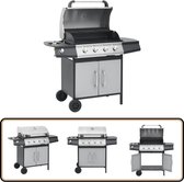 Bol.com vidaXL Gasbarbecue 4+1 - Zwart & Zilver - Inclusief hoes Gasbarbecue - Bbq - Tuinkoken - Buitenkeuken - Partygrill aanbieding