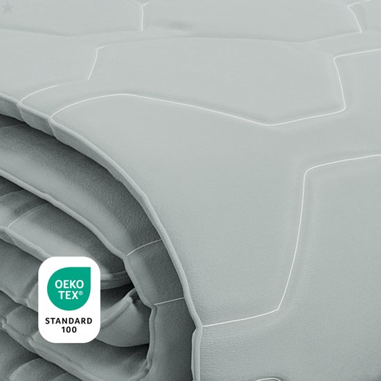 HappyBed Dekbed zonder overtrek 240x220 - Bedrukt dekbed zonder hoes - Hoesloos Dekbed met Print - Wasbaar - Lits Jumeaux - Grijs