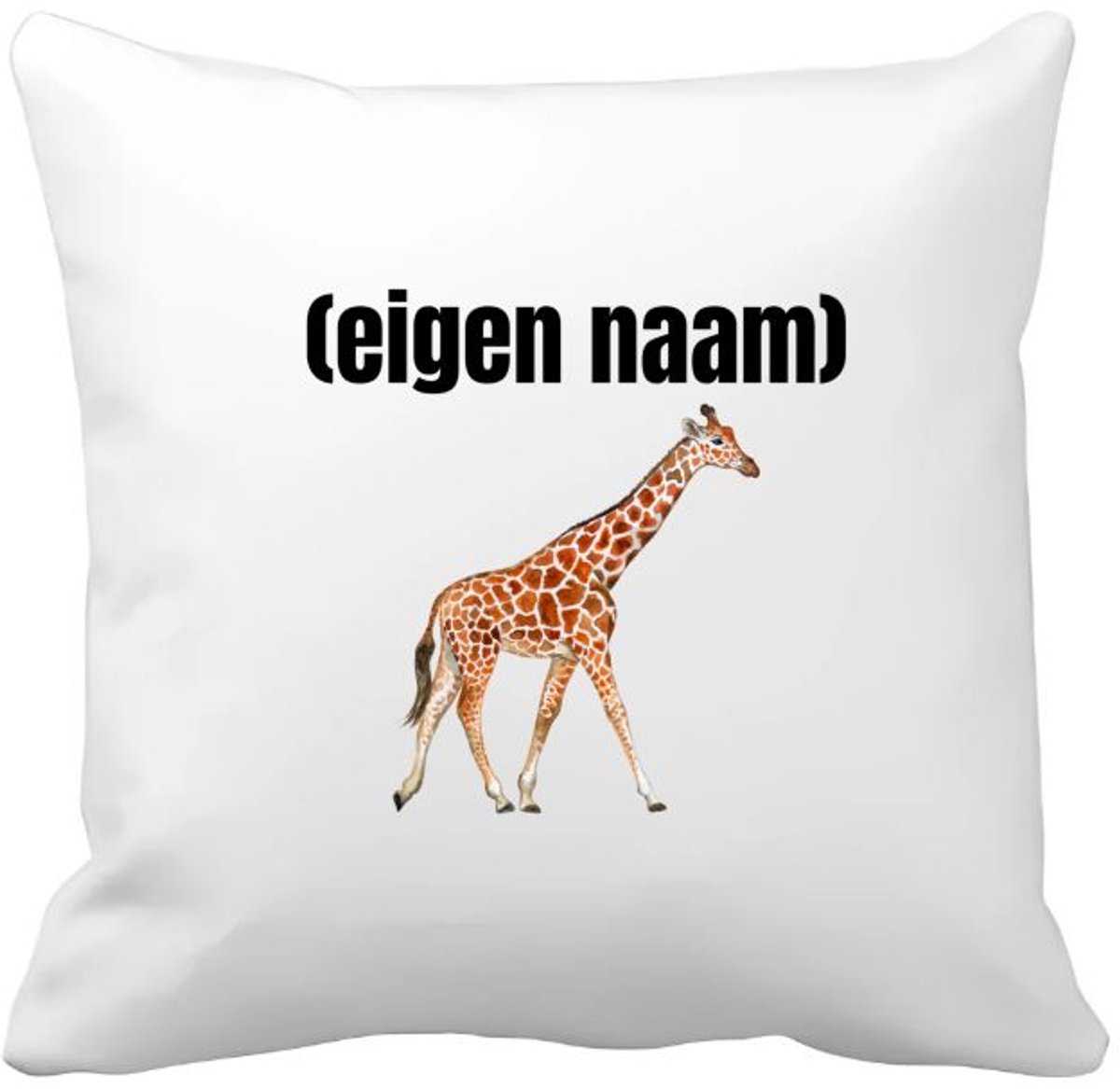 Akyol giraffe met eigen naam Kussen hoes - Giraffe - giraffe liefhebbers - dieren liefhebber - leuk cadeau voor iemand die houdt van giraffen - cadeau - kado - 40 bij 40 cm Multicolor