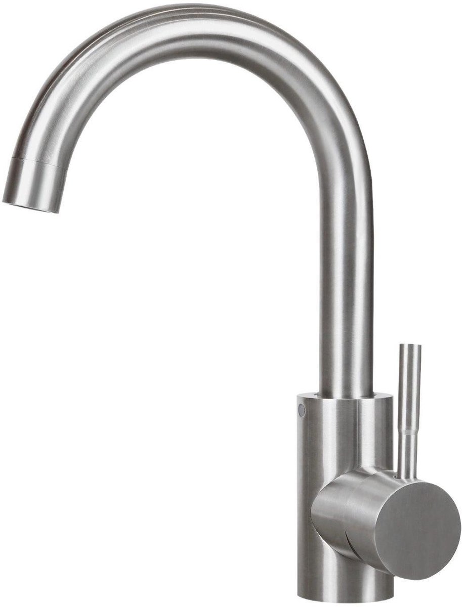NETTLIFE Wastafelkraan - chroom - 360° Draaibaar - Hoge uitloop - Badkamerkraan - Warm en Koud - H 24cm - Badkamerkraan - voor Badkamer | WC | Spoelkeuken - RVS