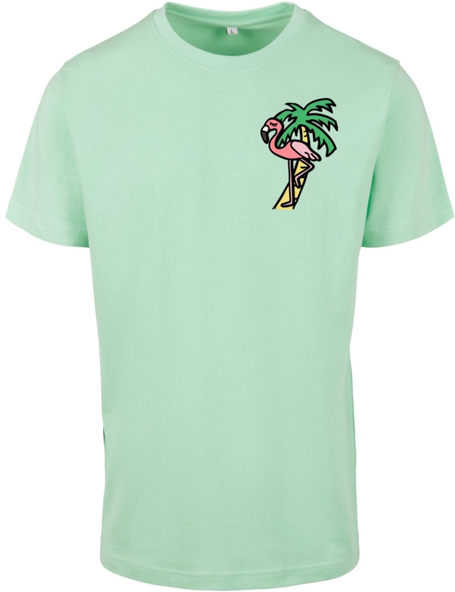 Mister Tee Flamingo Heren T-shirt XS Mintgroen