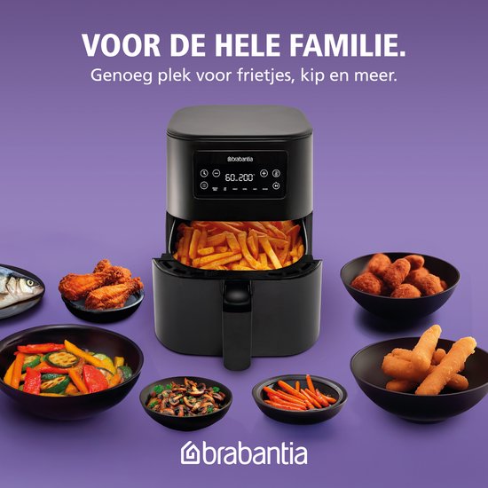 MEDION E40 XL heteluchtfriteuse (5,3 liter XXL frituurmand, 2.150 watt, 9 automatische programma's, bakfunctie, olievrij frituren, touch bedieningspaneel, LED-display) zwart