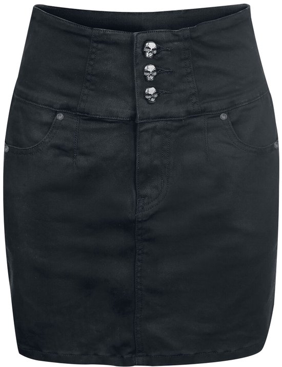Mini-jupe taille haute noire Rock Rebel by EMP pour femme - L