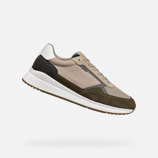 Baskets pour femmes GEOX BRANTHON HOMME - VERT ARMÉE/BEIGE - Taille 43