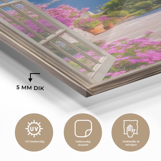 MuchoWow® Peinture sur verre 60x90 cm - Peinture sur verre acrylique - Vue - Berg - Paysage - Vue - Lac - Photo sur verre - Décoration murale salon - Décoration murale chambre - Peintures