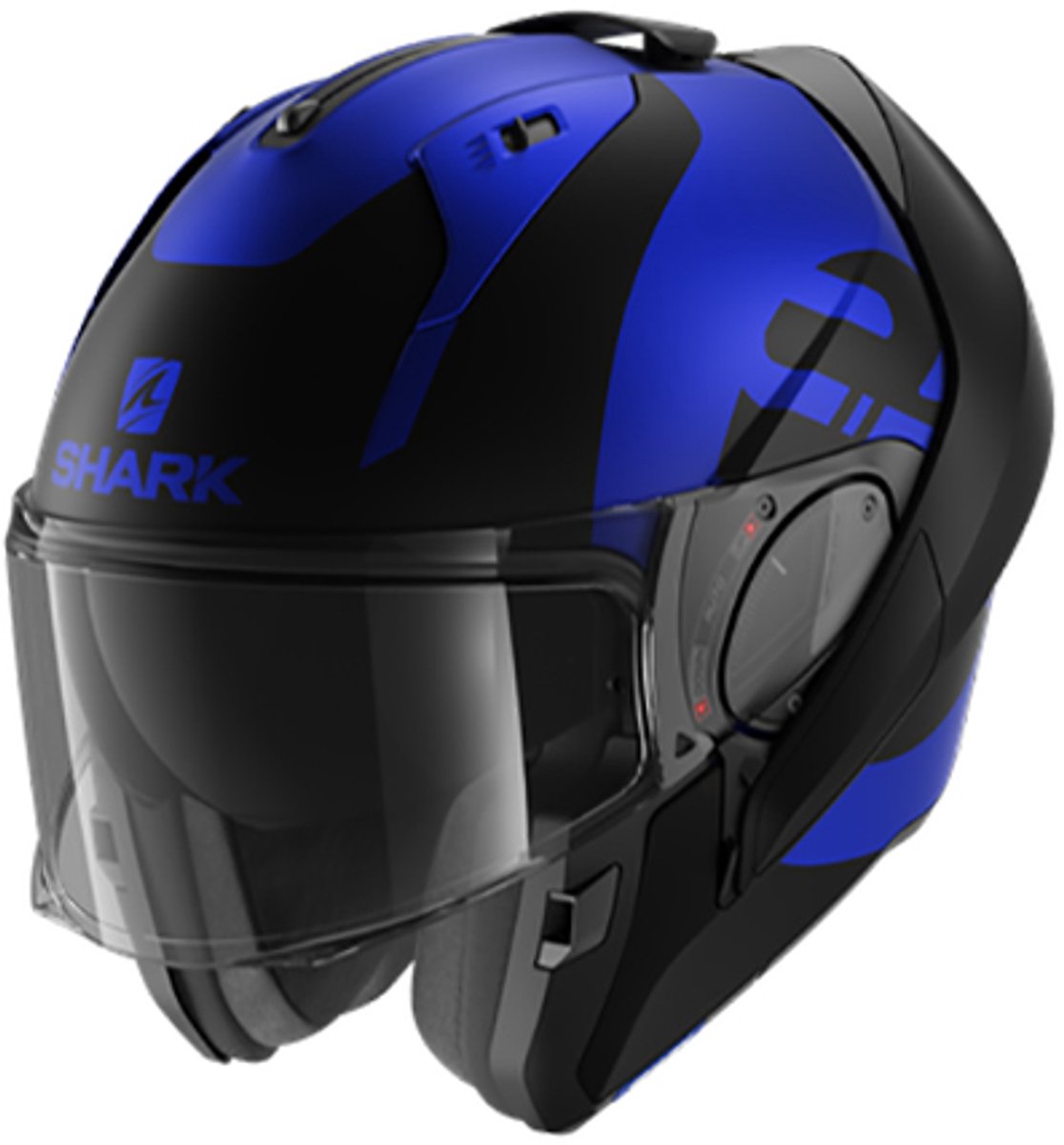 SHARK EVO ES KEDJE Motorhelm Systeemhelm Mat Blauw Zwart Blauw - Maat S – foto 5