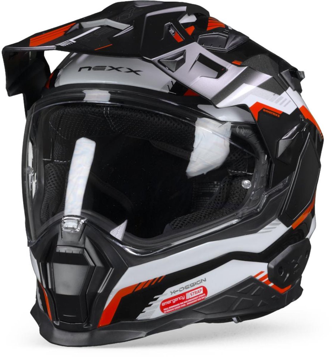Nexx X.WED2 Columbus Grijs Rood Zwart Adventure Helm - Helm