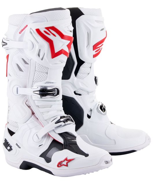 Alpinestars Tech 10 Supervented Wit Felrood - Maat 9