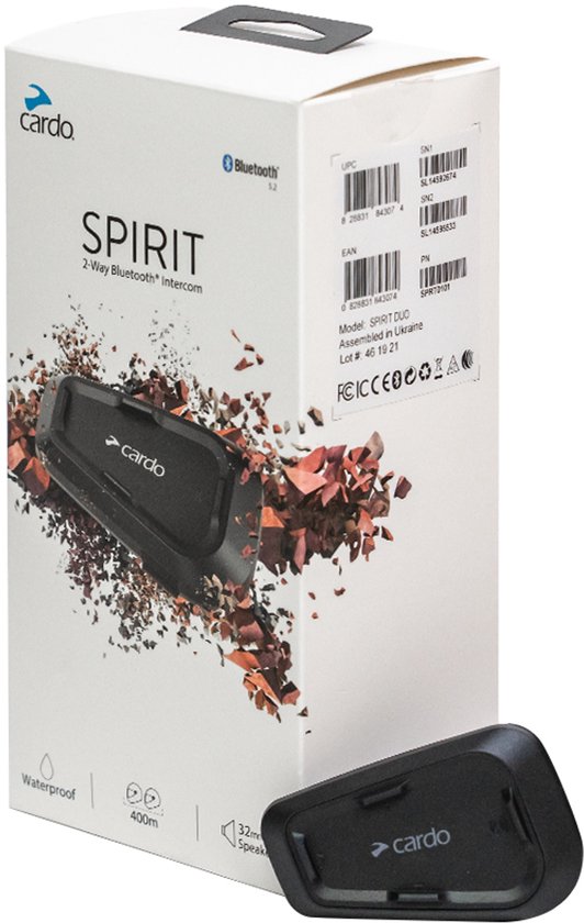Cardo Spirit Single Bluetooth Communicatiesysteem - 2-way
