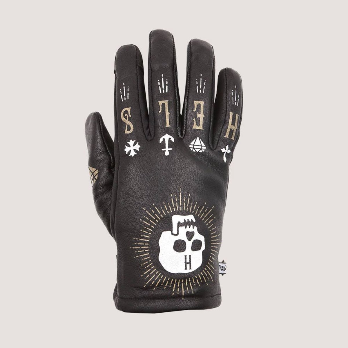 Helstons Grafic Skull Zwart - Handschoen