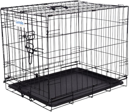 Lendo Online hondenbench opvouwbaar – 60x43x50cm – 2 deuren