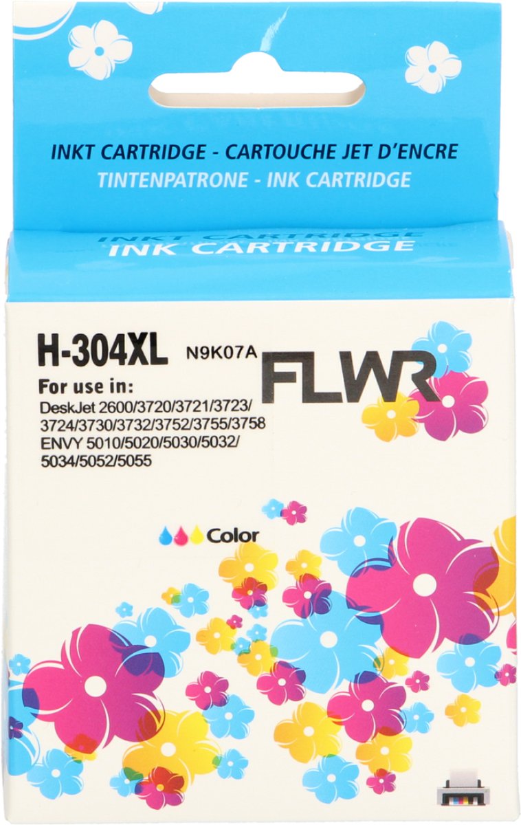 FLWR inktcartridge voor HP 304XL Kleur - Premium Huismerk HP 304 inkt (Kleur - hoge capaciteit) o.a. geschikt voor HP DeskJet 3730, HP DeskJet 3750, HP ENVY 6132e, HP DeskJet 3760, HP ENVY 6122e