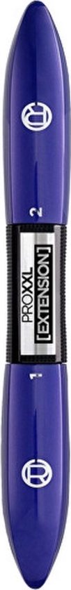 Paarse mascara met dubbele applicator. Tekst: Pro XXL [Extension].