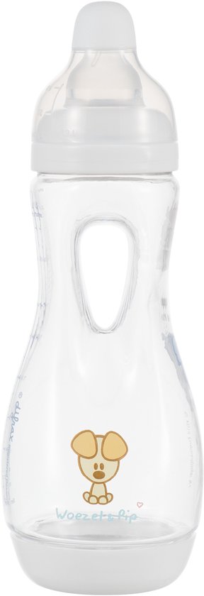 Difrax Handgreep Baby fles 240 ml Natural - Anti-Colic - Woezel & Pip - 1 stuk