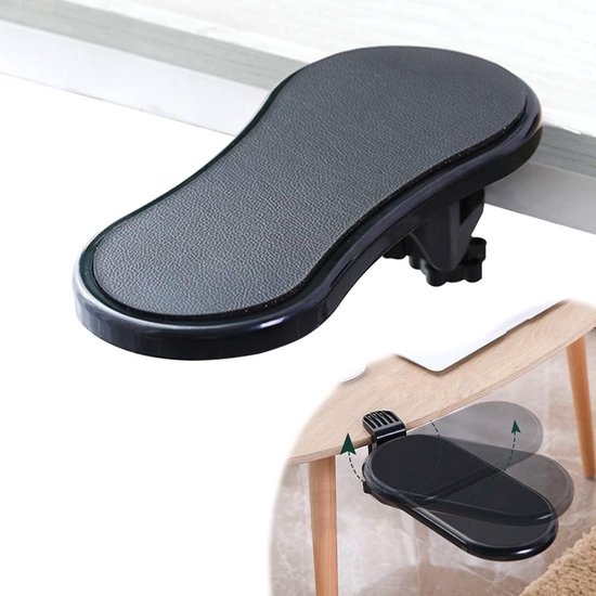 BONTEC Ergonomische Armsteun voor Bureau, Verstelbare Polssteun en Roterende Armsteunhouder (Zwart), Uitschuifbaar Aluminium Ontwerp BONTEC Ergonomische Armsteun voor Bureau, Verstelbare Polssteun en Roterende Armsteunhouder (Zwart), Uitschuifbaar Aluminium Ontwerp