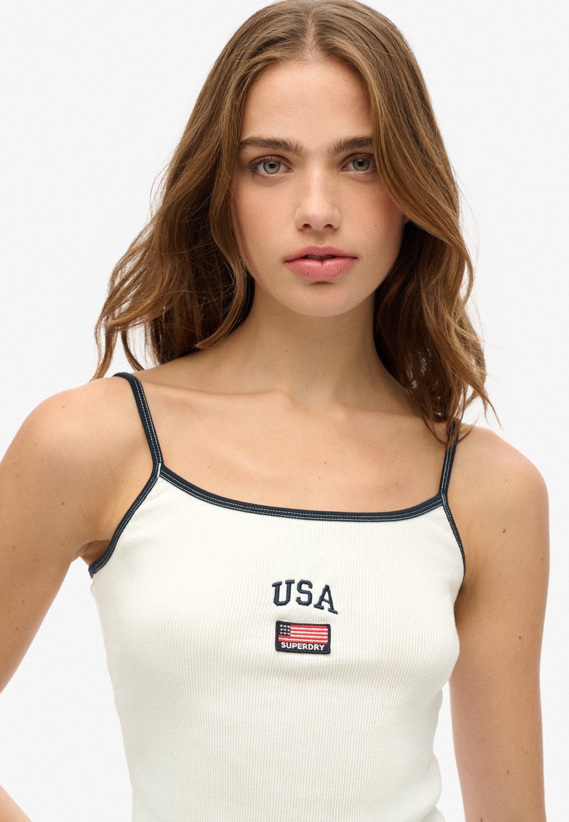 Superdry Athletic Essentials camitopje Dames Vesten Creme