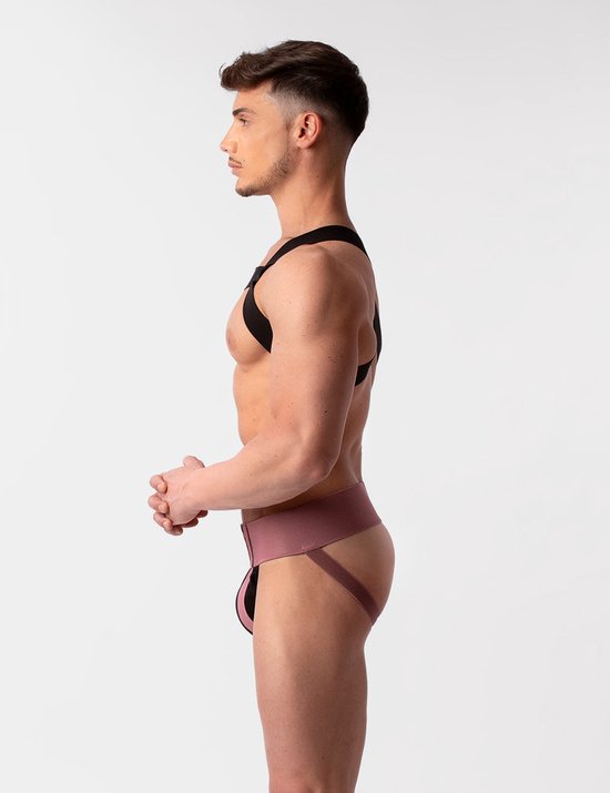 Barcode Berlin Multipack 1x Jockstrap Zuri Brun-Violet/Noir + 1x Harnais Noir Mat - TAILLE XL - Sous-vêtements Homme - Jockstrap Homme - Jockstrap Homme
