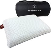 needventure® Reiskussen Cool & Comfort - Opvouwbaar Nekkussen - Traagschuim Kussen - Mini Hoofdkussen - Memory Foam - Geschikt voor Auto en Vliegtuig - Voor Kind en Volwassene - Voorkom Nekklachten