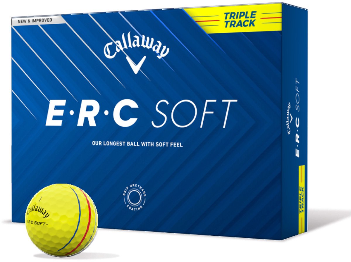 Callaway ERC Soft Triple Track Golfballen 2025 - Geel - 12 Stuks
