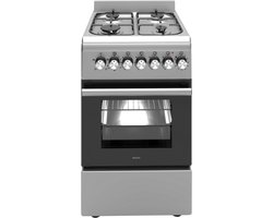 Wiggo WO-E505R(XX) - Serie 5 - Vrijstaand Fornuis - Gas - 50 cm - 52 l - 3200W - 5 jaar garantie - Rvs